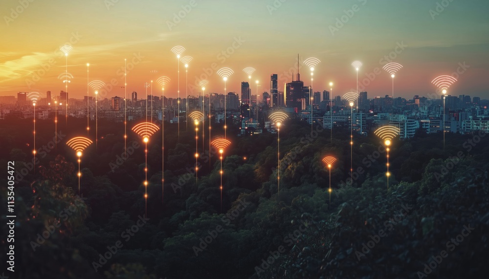 Fototapete advances in digital wi-fi technology: exploring the world of network and wireless technology in the 