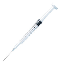 Fototapeta premium a white medical syringe 3d render icon isolated on transparent background cutout