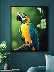 Beautiful bird Blue and Gold Macaw background