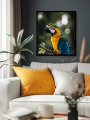 Beautiful bird Blue and Gold Macaw background