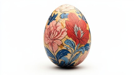 A charming egg showcasing delicate floral patterns, symbolizing beauty and the arrival of springtime festivities.