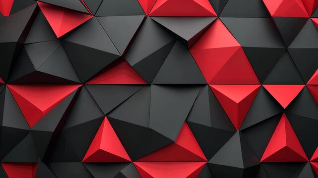 Striking black and red geometric patterns converge, forming a visually impactful background, Ai Generated.