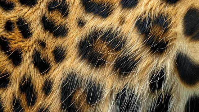 Close-up capturing the intricate pattern and texture of leopard fur, creating an abstract background, Ai Generated.