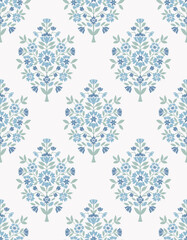 FLORAL DAMASK REPEAT PATTERN VECTOR FILE, FLORAL BLOCK PRINT, BOHO FLOWER PRINT, GLOBAL, GLOBAL PRINT