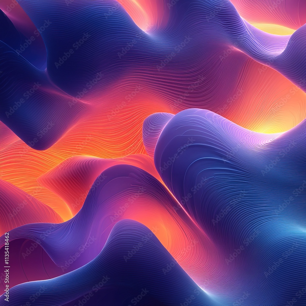 Poster dynamic abstract waves digital art colorful gradient creative environment surreal viewpoint modern c