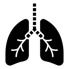 Lungs organ glyph solid icon