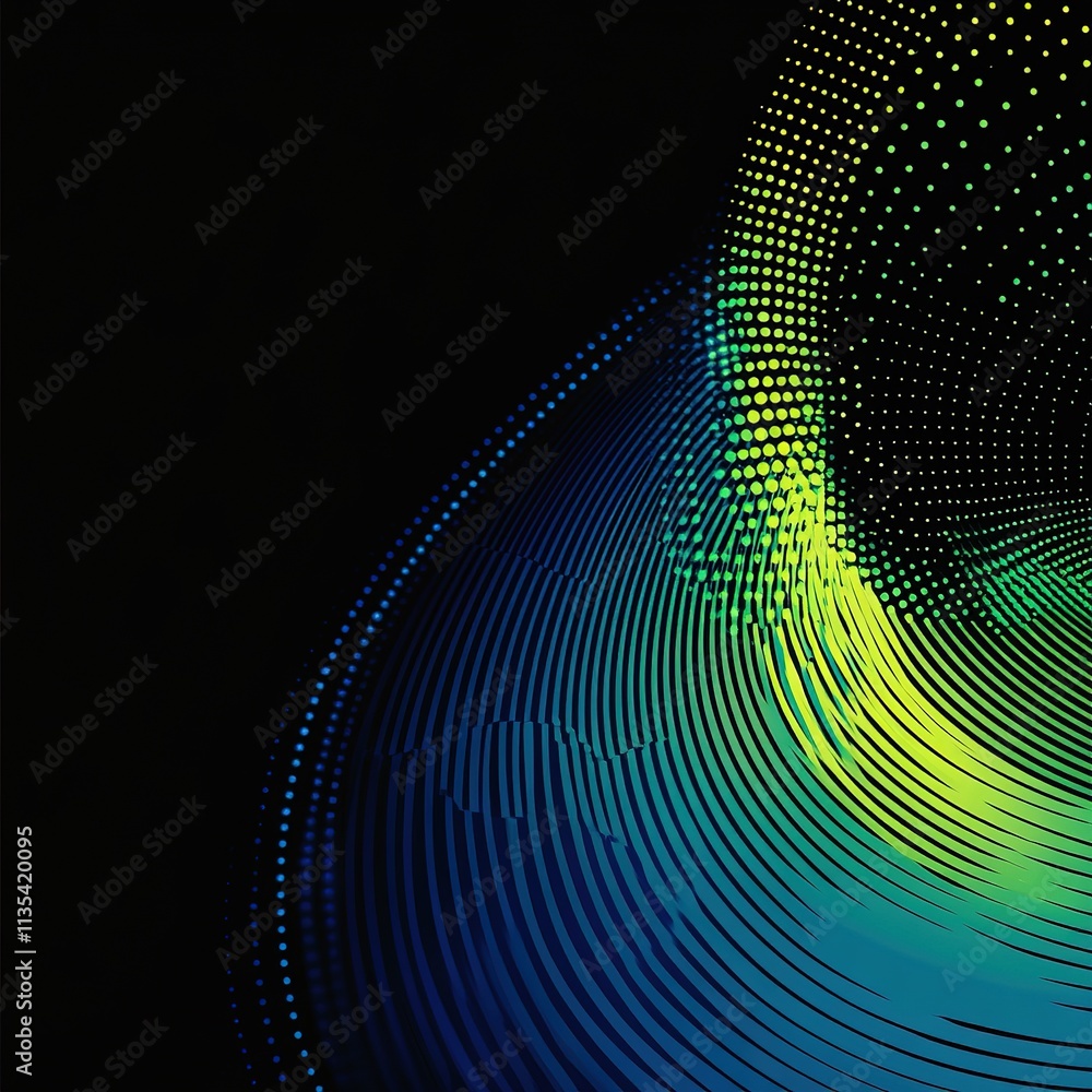 Poster dynamic abstract patterns in colorful display digital art studio modern visualization digital enviro
