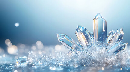 Shimmering crystals reflecting light, showcasing their beauty and clarity