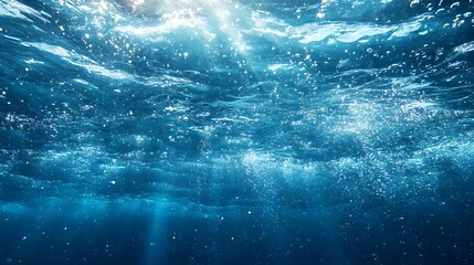 Fototapeta premium Sunlight Underwater, Ocean Depth, Marine Life, Aquatic, Underwater World