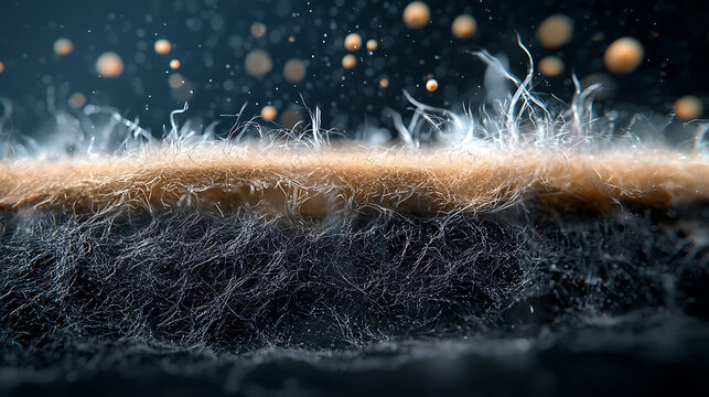 detailed cross section of ceramic composite material showcasing fibers and particles. intricate structure reveals material unique properties
