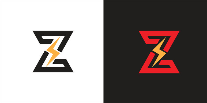 Letter Z thunder power shape logo icon. Electrical Icon logo concept. 