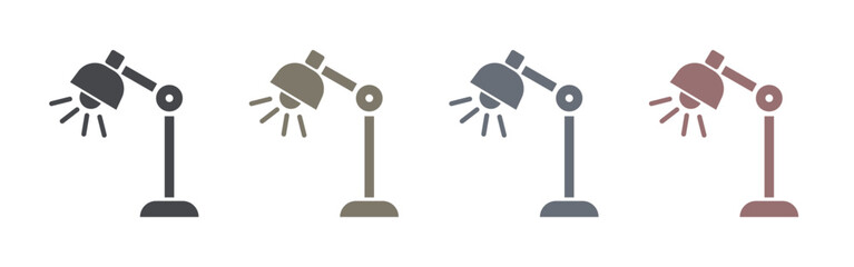 Vector Study Lamp Icon Set