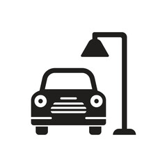 Vector Car With Street Light Icon