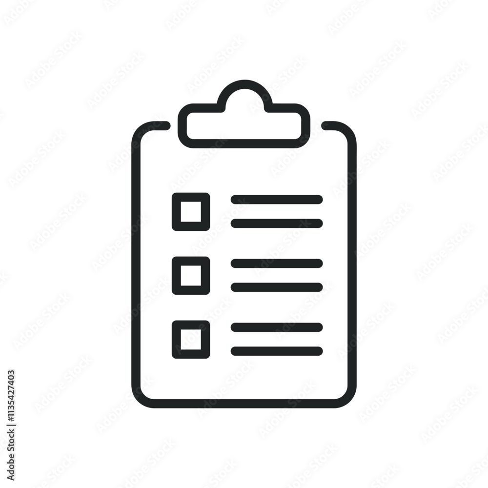Poster clipboard thin line icons. editable stroke and perfect pixel on transparent background