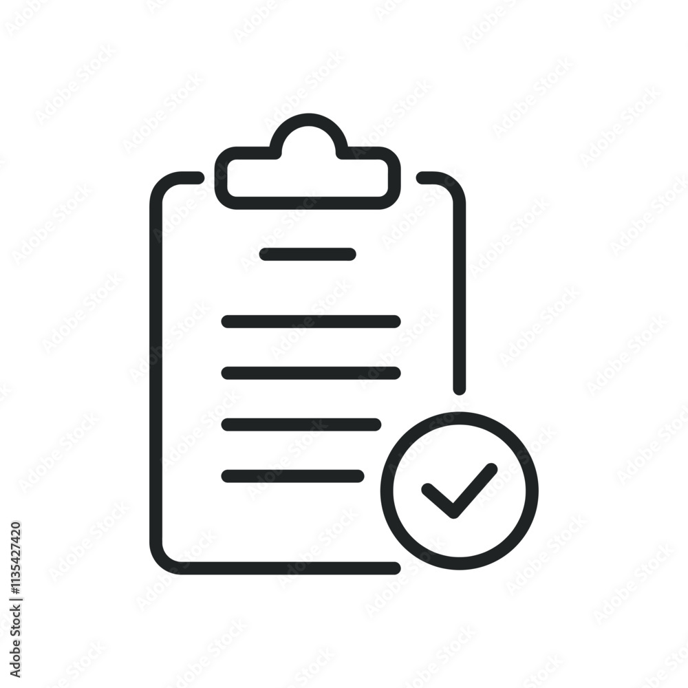 Poster clipboard, validation thin line icons. editable stroke and perfect pixel on transparent background