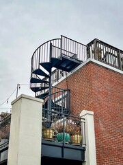 Outdoor Spiral Staircase To rooftop patio 