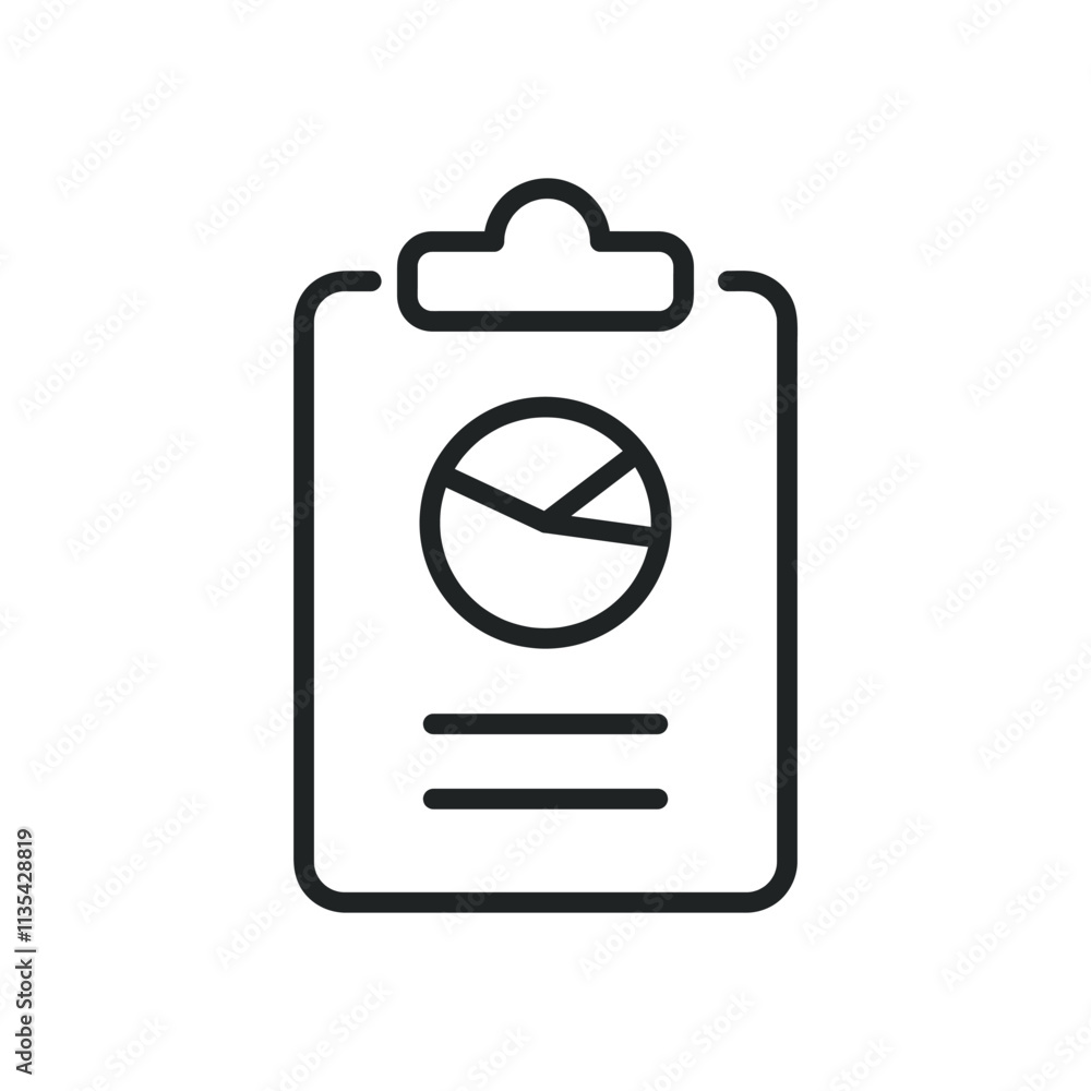 Poster clipboard, report thin line icons. editable stroke and perfect pixel on transparent background