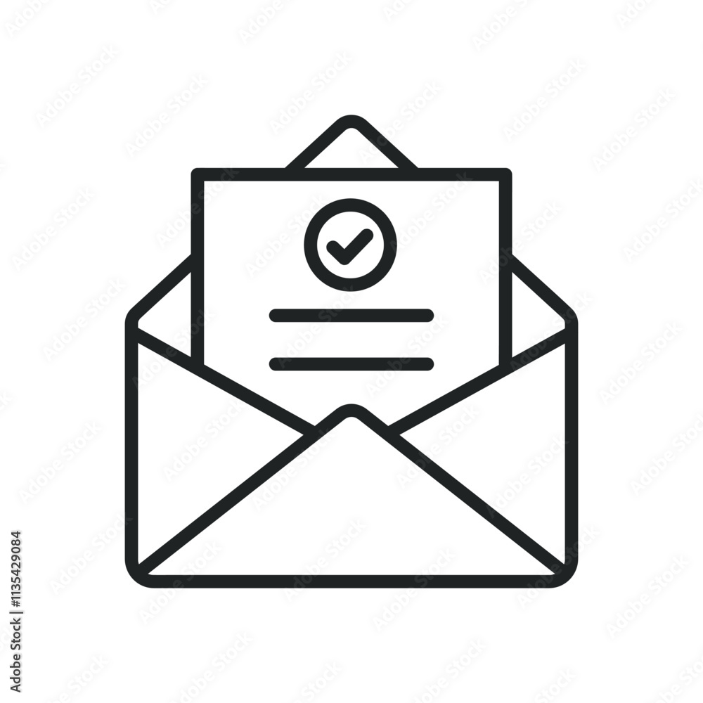 Poster e-mail thin line icons. editable stroke and perfect pixel on transparent background