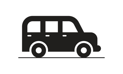 Vector Car Icon Silhouette Isolated On White