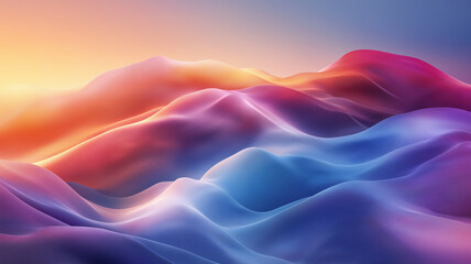 Fototapeta premium Abstract Colorful Landscape, 3D Render