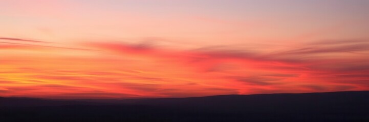 Obraz premium Vibrant colors merge in the sky at sunset, creating a stunning abstract display, twilight, sky, serene