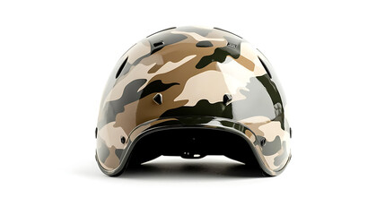 Fototapeta premium camouflage patterned helmet showcasing sleek design and durable material. Ideal for outdoor activities and sports enthusiasts