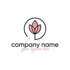 vector Line lotus flower abstract logo design, Beauty Free logo designs
