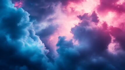 Obraz premium Dramatic Colorful Storm Clouds. Concept of Nature's Power and Beauty