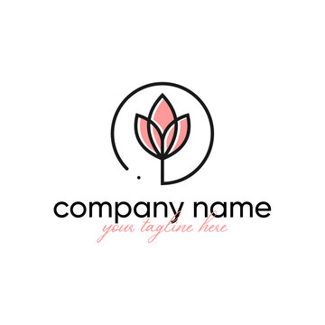 vector Line lotus flower abstract logo design, Beauty Free logo designs
