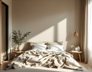 modern beige bedroom ia 