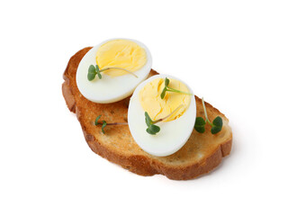 Sandwich with hard boiled eggs isolated on white