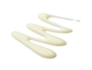 Spilled tasty condensed milk isolated on white