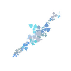 Gradient leaf flow forms beautiful diagonal lines