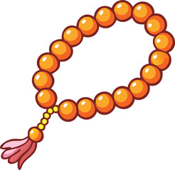 Vector Cartoon of Muslim Prayer Beads
