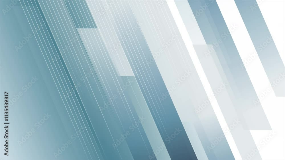 Poster blue geometric stripes and lines abstract minimal tech background. seamless looping concept motion d