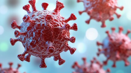 Covid-19 virus spread global health crisis scientific illustration digital art macro view pandemic awareness