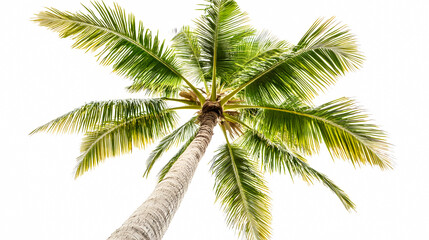 An isolated coconut tree.