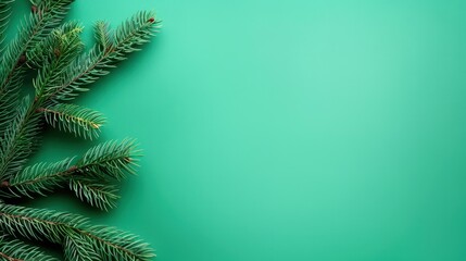 Celebrate the festive season with a stylish Christmas banner featuring lush fir branches and twinkling lights.
