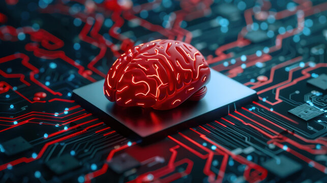 Explore the future of human advancement with AI microchips seamlessly integrating into the brain for enhanced capabilities.