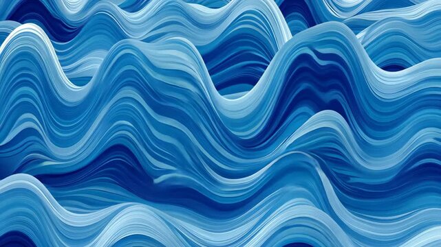 Rhythmic waves dance seamlessly in a soothing blue vector pattern, a visual serenade, Ai Generated.
