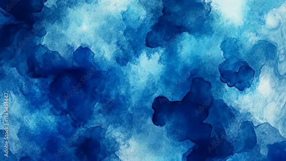 Poster blue abstract watercolor texture with soft hues and fluid patterns creating a calming atmosphere