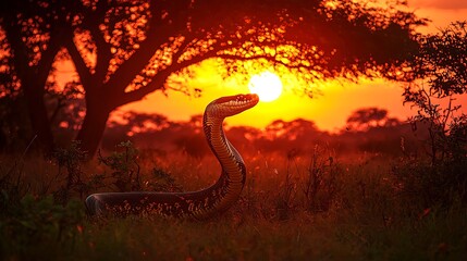 Python at sunset