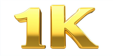 1k gold isolated on a white background