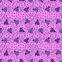 Valentine love hearts seamless 14 February illumination bulbs pattern