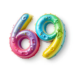 Vibrant 69 Number Design for Creative Projects