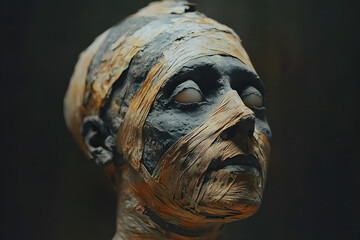 Ancient Mummy Close-Up: A Mystical Portrait of an Egyptian Mummy