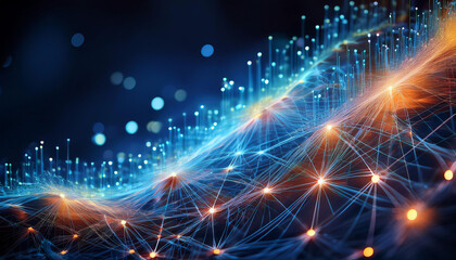 Close-Up of Digital Networks and Connectivity, Representing the Internet and Online Communication