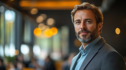 Fototapeta premium Photo Male Business Executive Giving a Speech