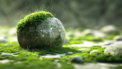 Moss-Covered Rock and Mossy Ground