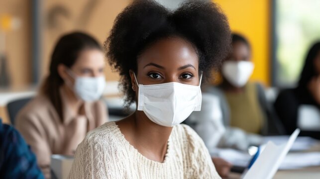 Remote healthcare team discussing global pandemic strategies and solutions